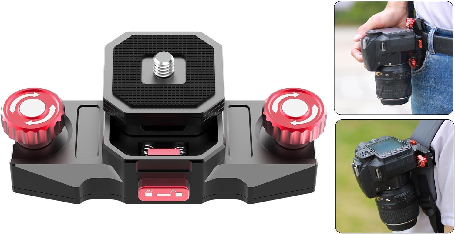 【Taisioner】カメラホルスター カメラホルダー カメラクリップ プレート付き