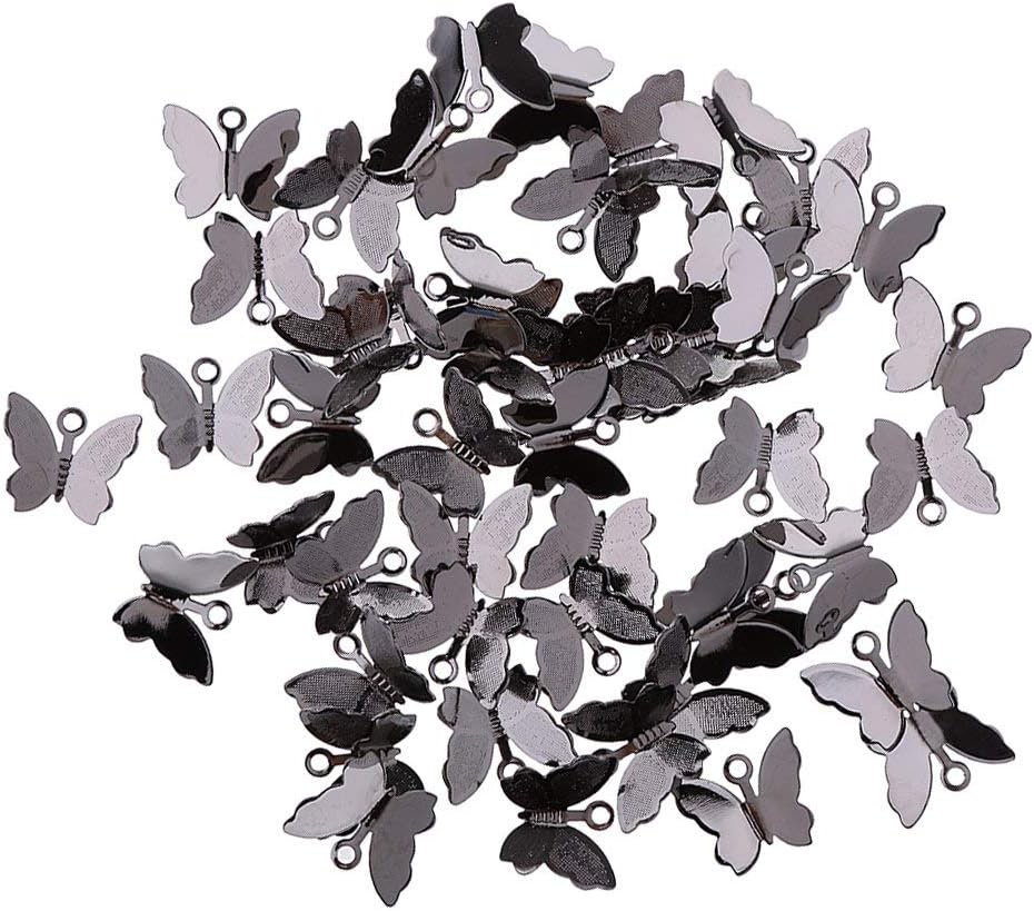 Jewelry 50個13x11mm銅蝶フィリグリーコネクタチャーム