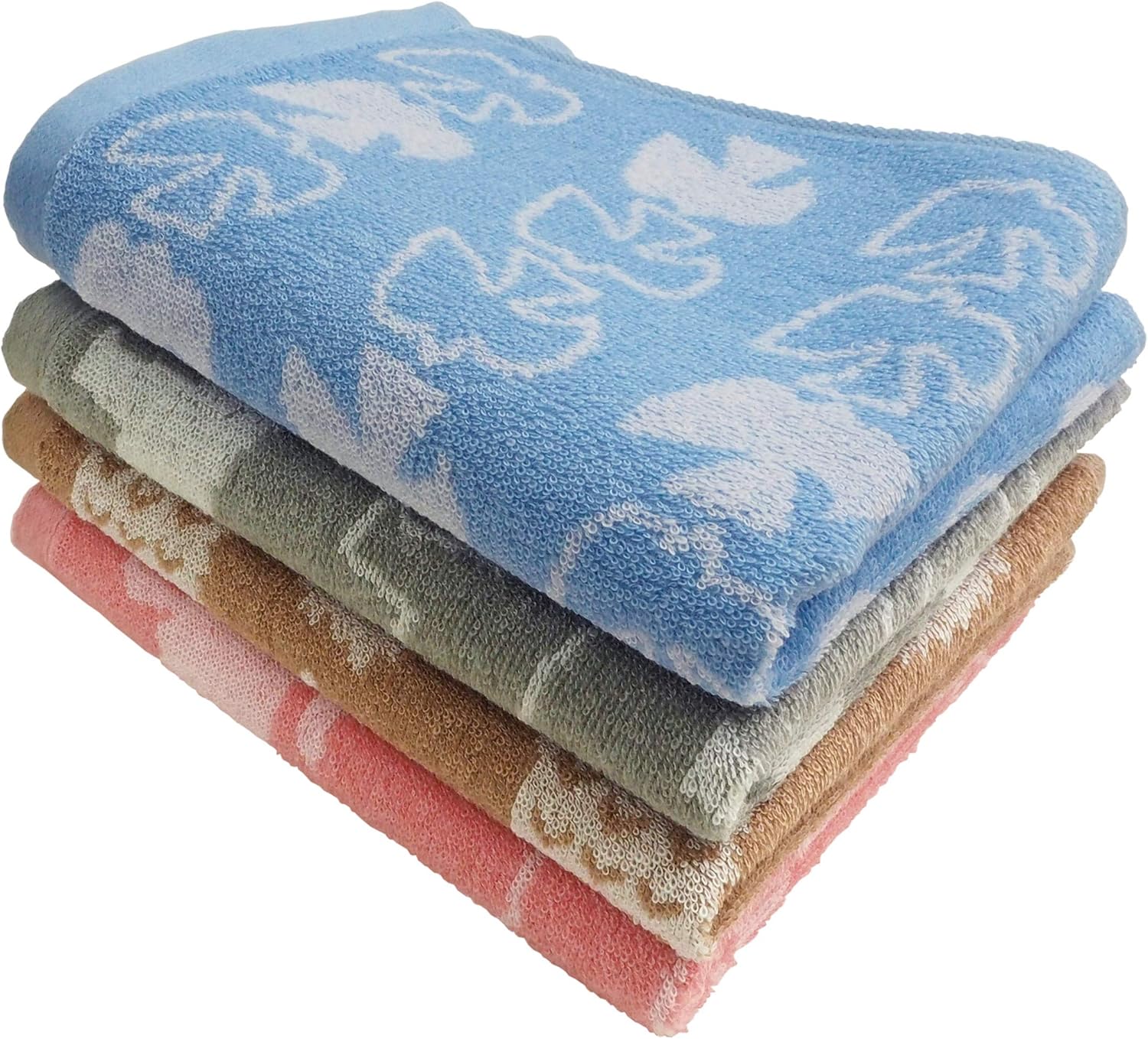 Kosugizen フェイスタオル 北欧アニマル 4色(4柄)各1枚入